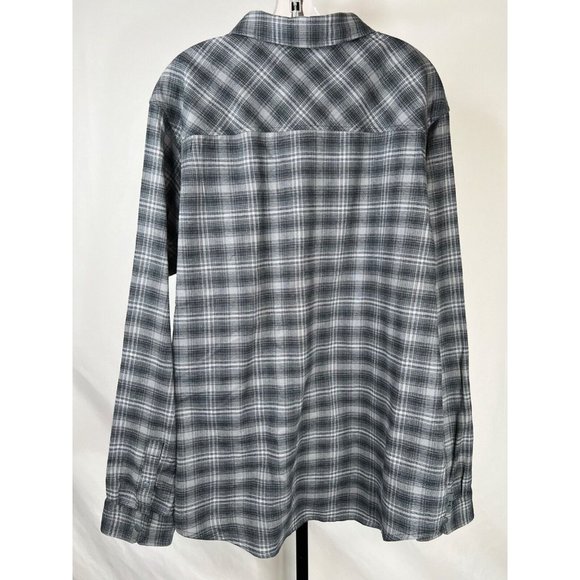 Under Armour Tradesmen Flex Fitted Plaid Flannel Button Down Shirt Size XXL Grey - Picture 2 of 7